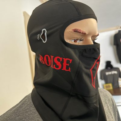 Custom mask with HTV print by The Print Plug in Nampa