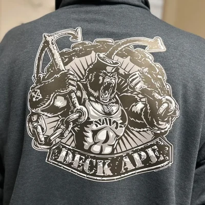 Large HTV placement on back of sweater