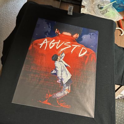 Custom HTV print on a vinyl shirt a unique t-shirt at The Print Plug in Nampa