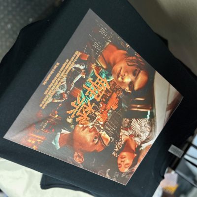 Custom heat-transfer vinyl print on a t-shirt at The Print Plug in Nampa