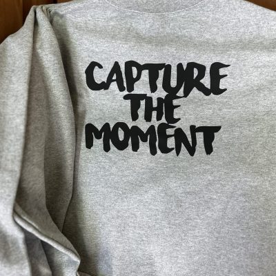 Custom HTV print on a long sleeve t-shirt for a local brand near Nampa