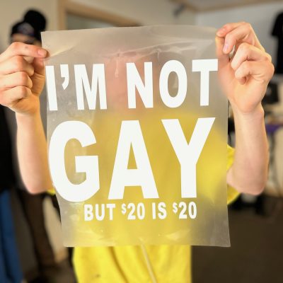 Custom HTV print for a one-shirt order made by The Print Plug in Nampa