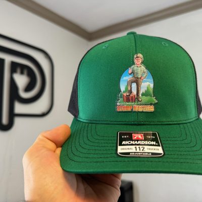 Custom vinyl patch for a tree stump removal company in Nampa