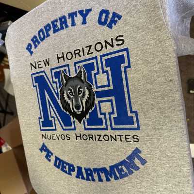 Custom screen printed shirt for a local school at The Print Plug in Nampa