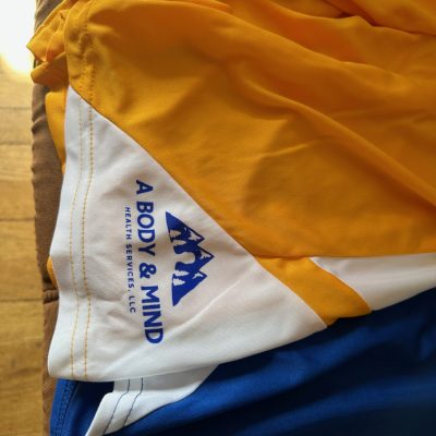 Custom screen printed shorts created for a local rehab center in Nampa