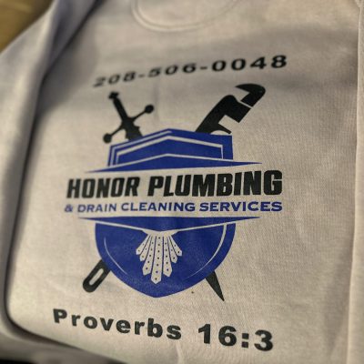 Custom screen printed t-shirts for local plumbing company in Boise, Idaho