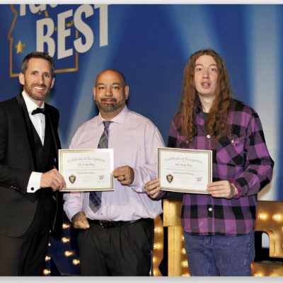 The Print Plug on stage at Idaho's Best awards receiving our awards