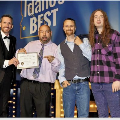 The The Print Plug team members on stage at Idaho's Best awards receiving our awardsPrint Plug on stage at Idaho's Best awards receiving our awards