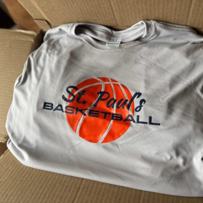 Custom basketball t-shirts for local school
