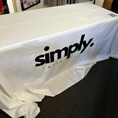 Custom HTV table top cover by The Print Plug in Nampa