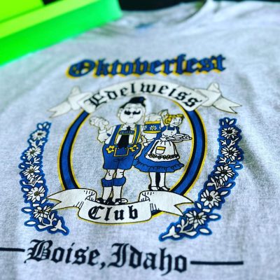 Custom t-shirt created at The Print Plug screen printing shop in Nampa