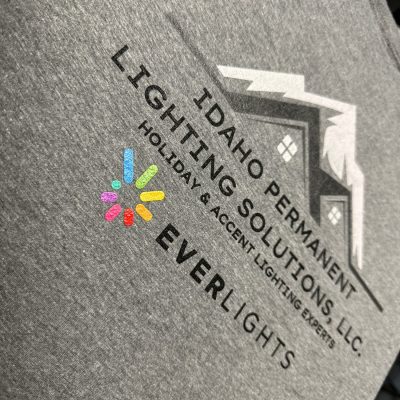 DTG printing on a work shirt for local company