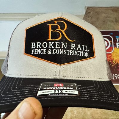 Custom embroidered hat for a local fencing company near Boise