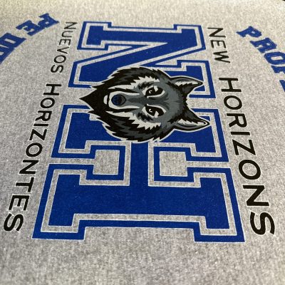 Multi color screen printed image for a local school