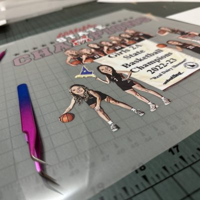 Custom multi-color HTV transfer sheet at The Print Plug in Nampa
