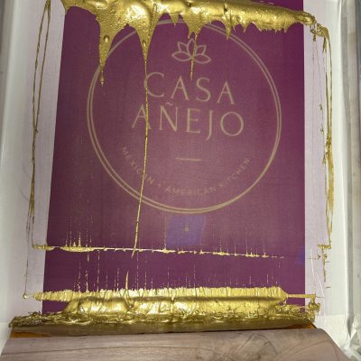 Gold ink used for custom t-shirt screen printing