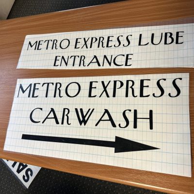 Custom decals printed for local car wash
