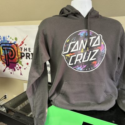 Heat-transfer vinyl applied onto a custom hoodie